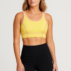 TUCKERNUCK Yellow and Pink Women's Sports Bra